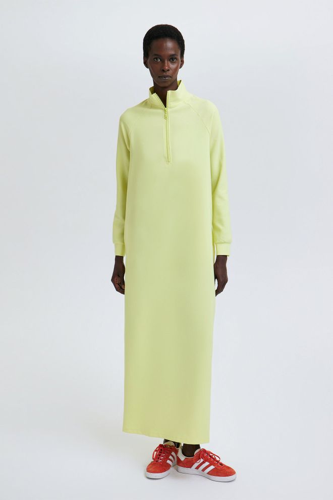 Touche Prive Geel Bescheiden Casual Sport Trui Jurk Groothandel Kleding Bescheiden