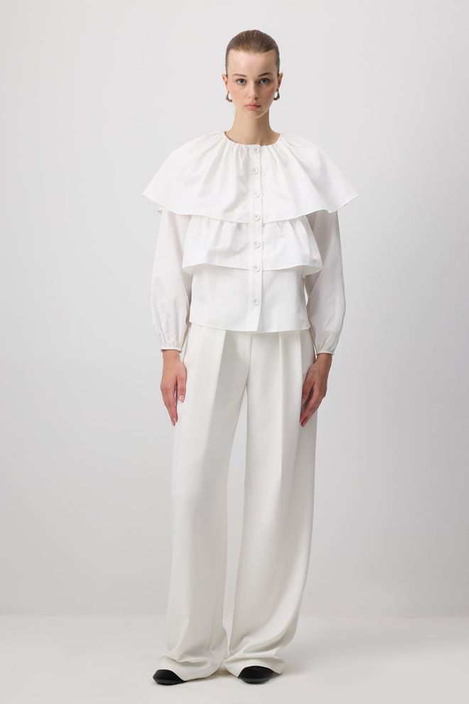 Touche Prive White Elegant Formal Vintage Shirt Wholesale Clothing Spring