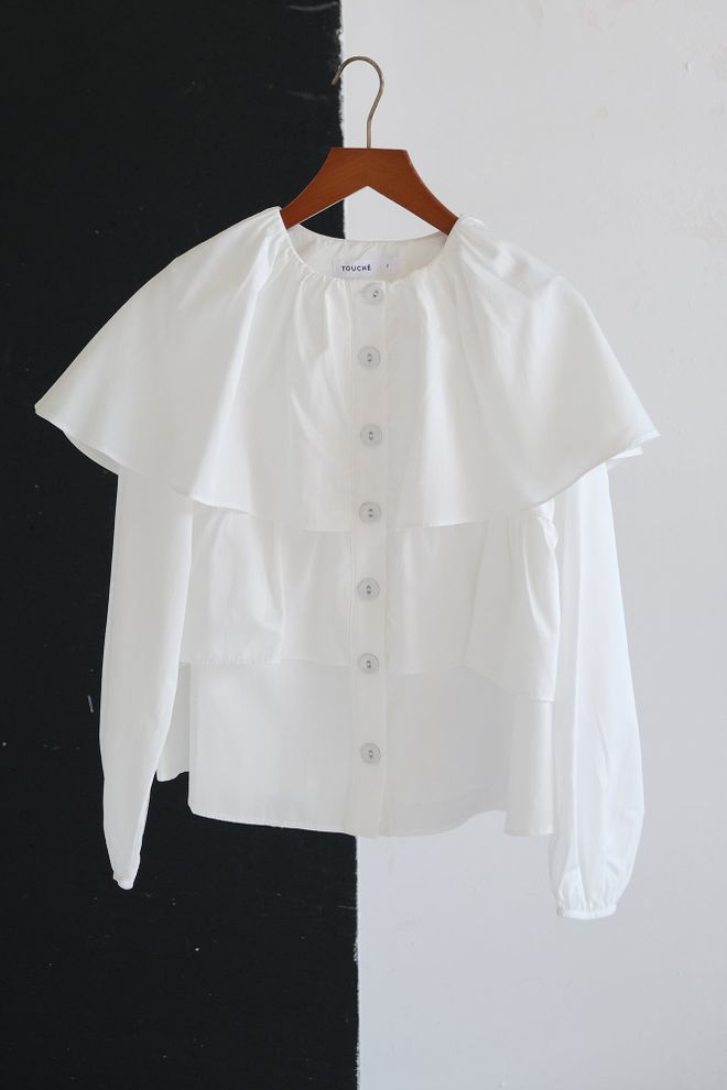 Touche Prive White Elegant Formal Vintage Shirt Wholesale Clothing Casual