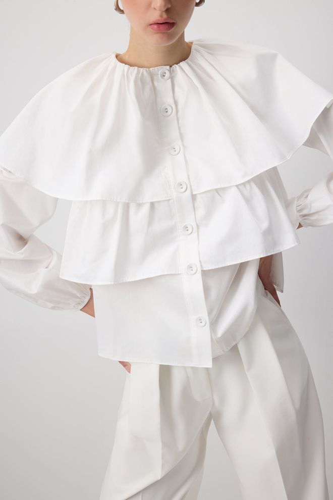 Touche Prive White Elegant Formal Vintage Shirt Wholesale Clothing Cocktail