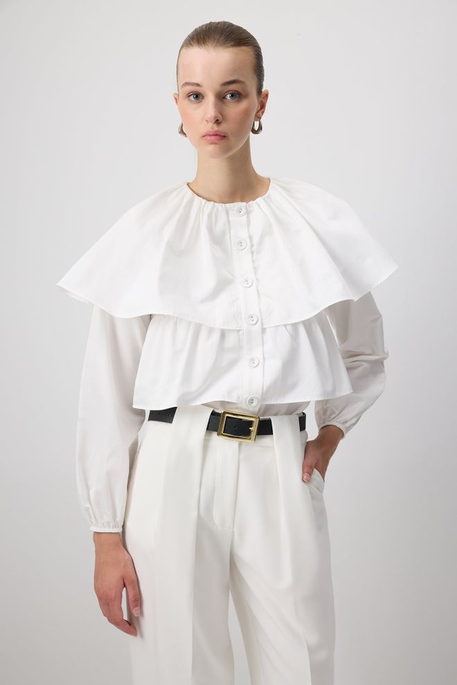 Touche Prive White Elegant Formal Vintage Shirt Wholesale Clothing Summer
