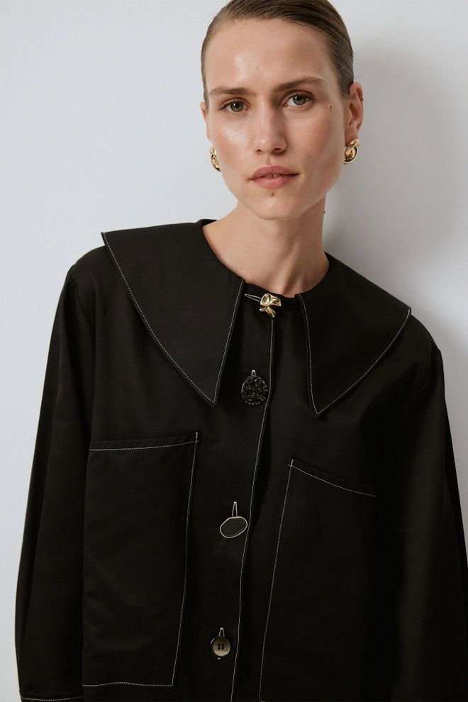 Touche Prive Black Formal Buttoned Long Sleeve Shirt Wholesale Clothing Vintage