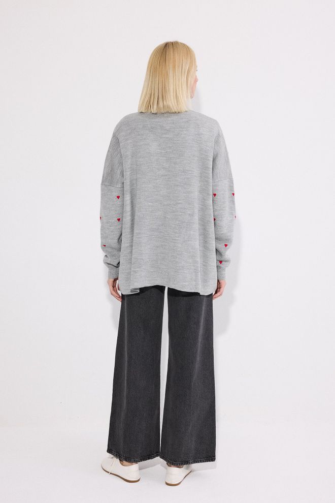 Touche Prive Grey Casual Cute Preppy Vintage Retro Cardigan Wholesale Clothing Vintage