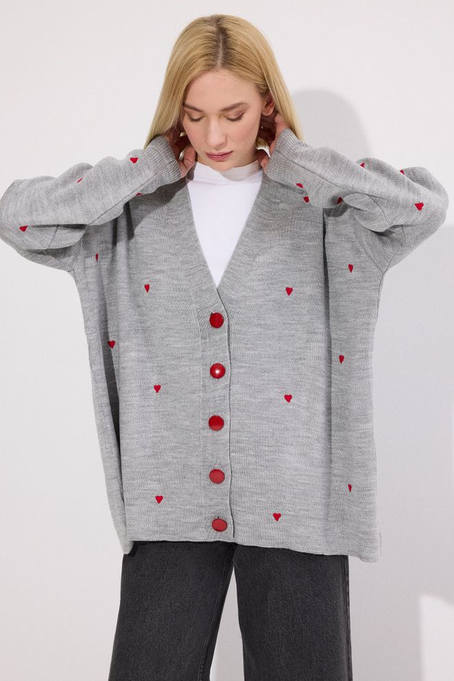 Touche Prive Grey Casual Cute Preppy Vintage Retro Cardigan Wholesale Clothing Lounge