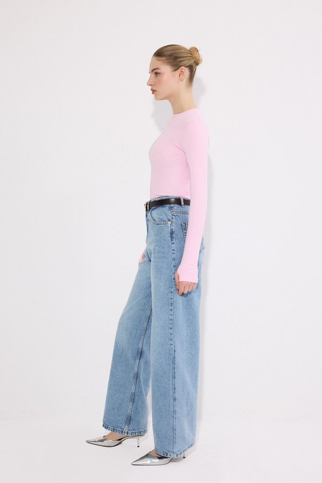 Touche Prive Pink Slim Fit Casual Blouse With Long Sleeves Wholesale Clothing Casual