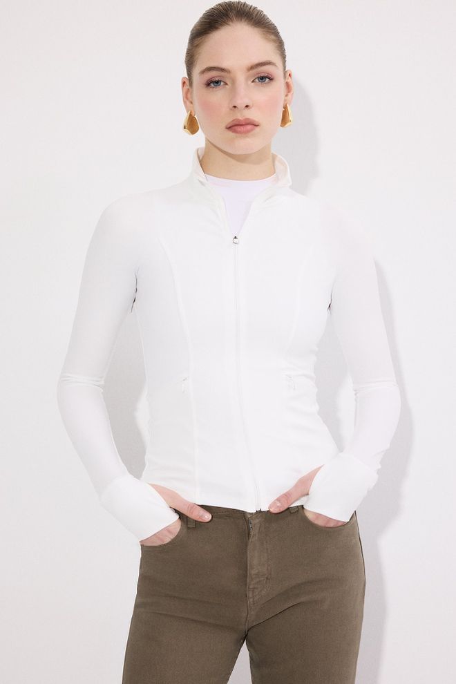 Touche Prive Бяло Яке За Вятър Дрехи на едро Пролет