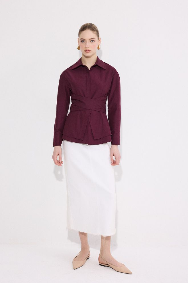 Touche Prive Claret Red Formal Slim Fit Shirt Wholesale Clothing 1