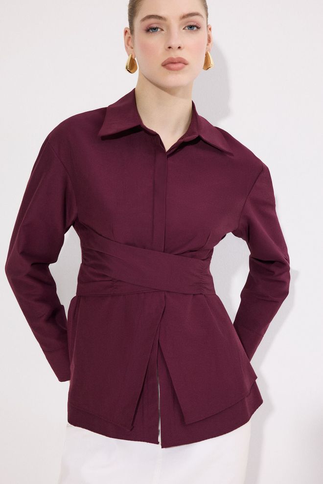 Touche Prive Claret Red Formal Slim Fit Shirt Wholesale Clothing Formal