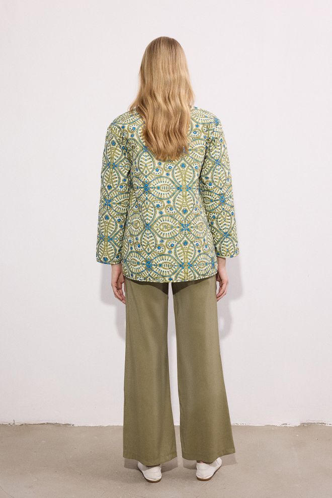 Touche Prive Khaki Overshirt Jacket Wholesale Clothing Ethnic