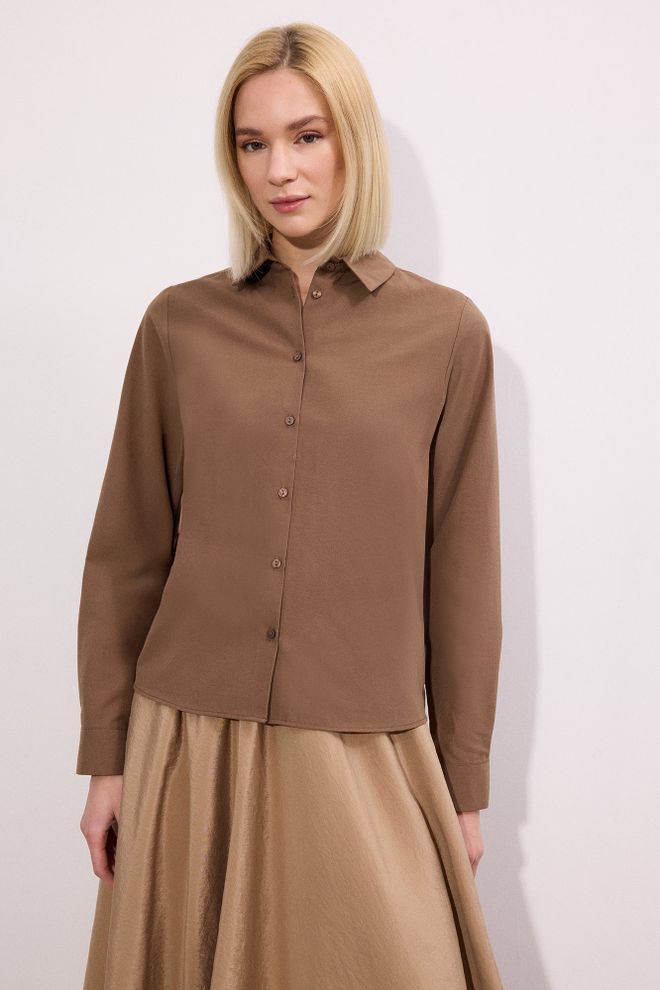 Touche Prive Браон Неформалан Елегантан Формални Преппи Кошуља Велепродаја одеће Неформалан