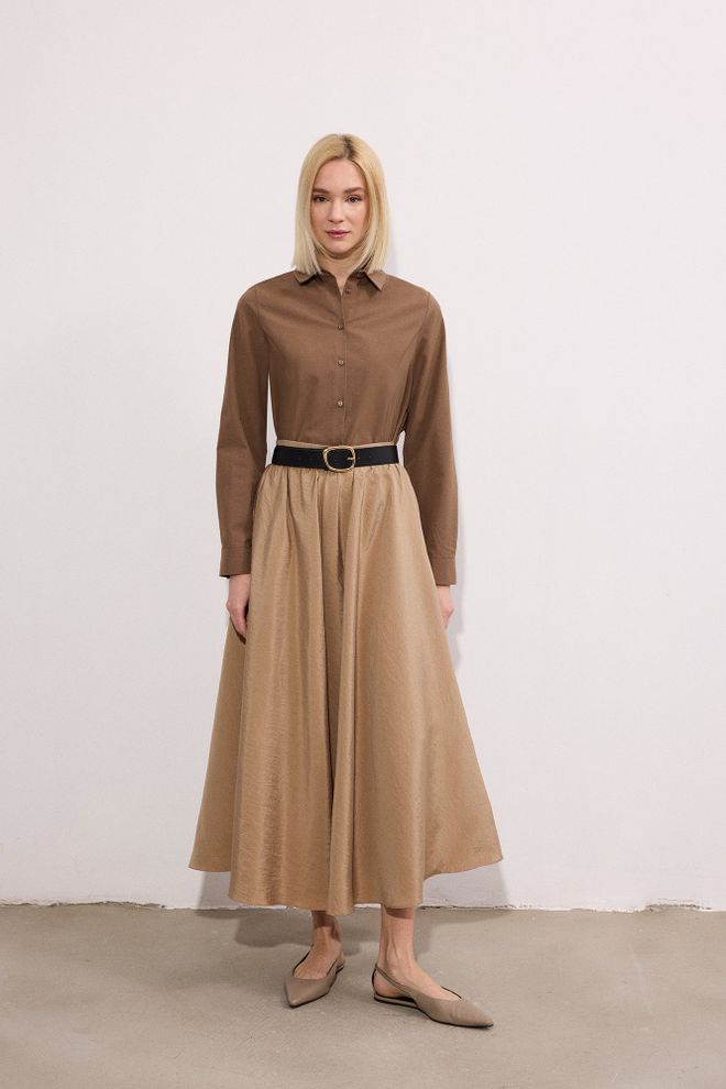 Touche Prive Brown Casual Elegant Formal Preppy Shirt Wholesale Clothing Work