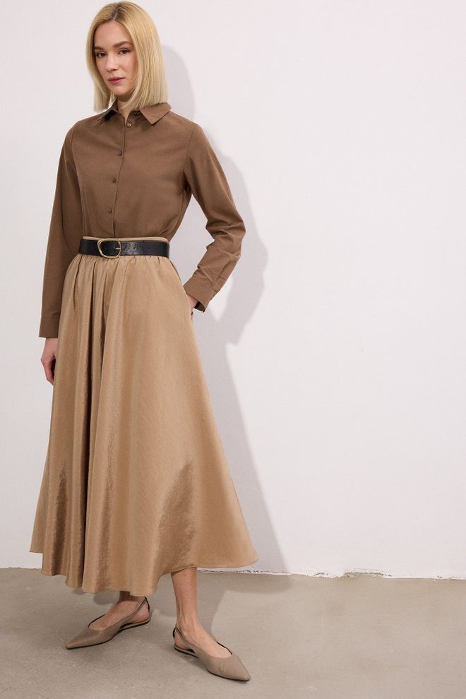 Touche Prive Brown Casual Elegant Formal Preppy Shirt Wholesale Clothing Formal