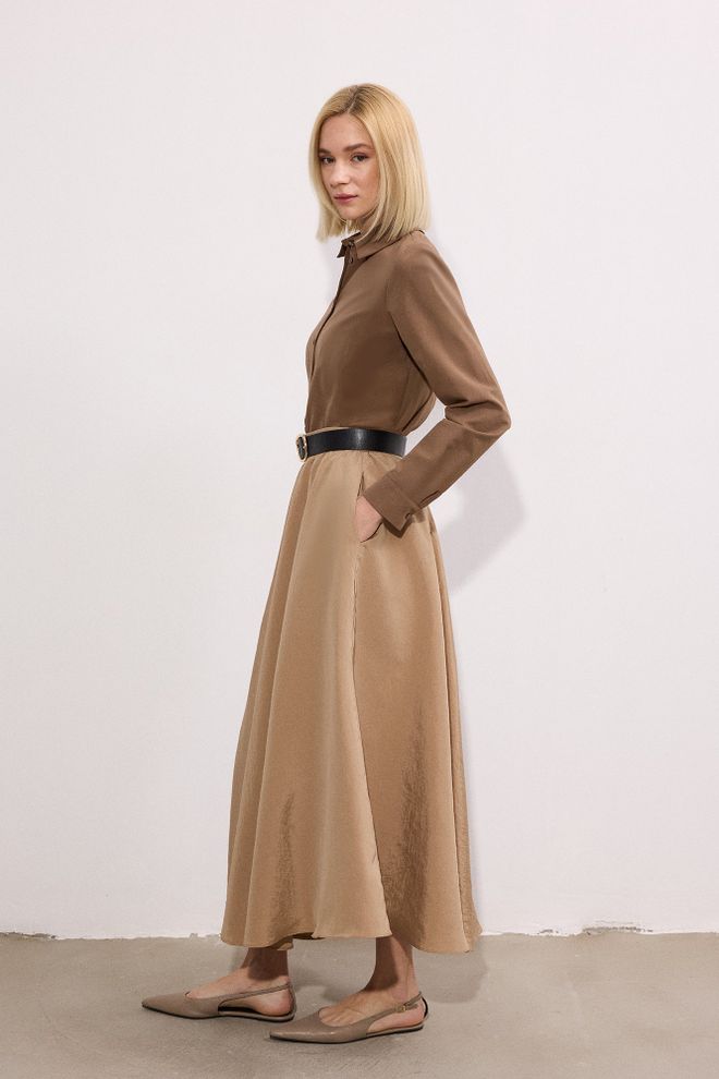 Touche Prive Brown Casual Elegant Formal Preppy Shirt Wholesale Clothing Spring