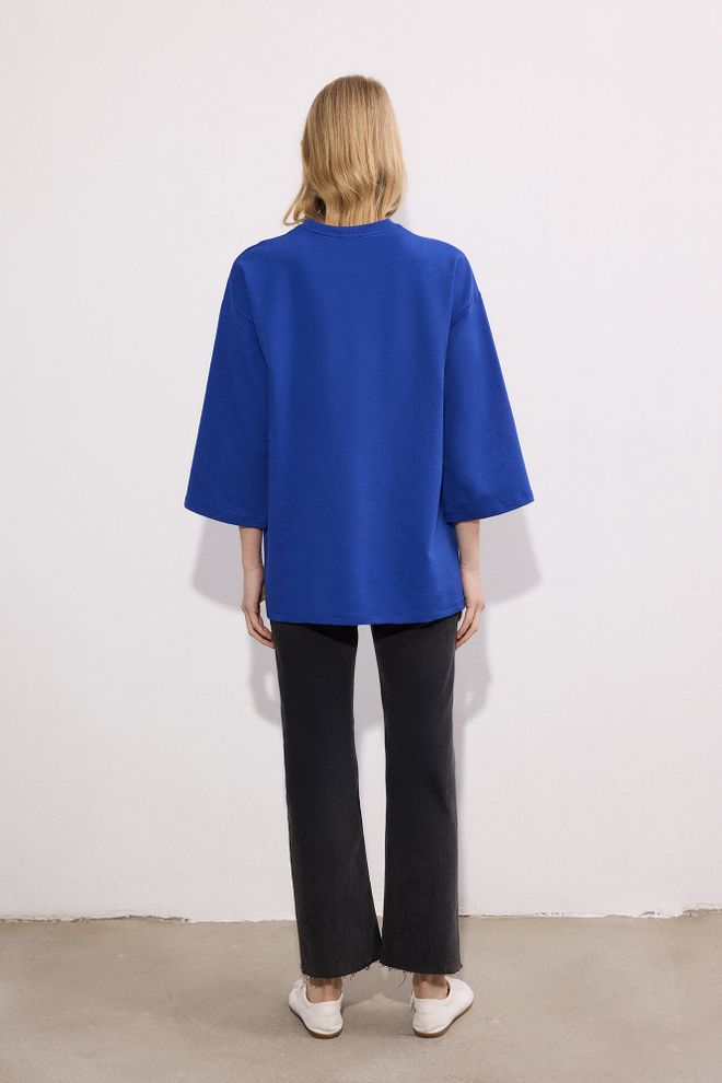 Touche Prive Tunique Bleue Décontractée Élégante Grande Taille Vêtements en gros 1