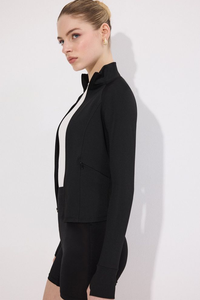 Touche Prive Black Windbreaker Jacket Wholesale Clothing Sport