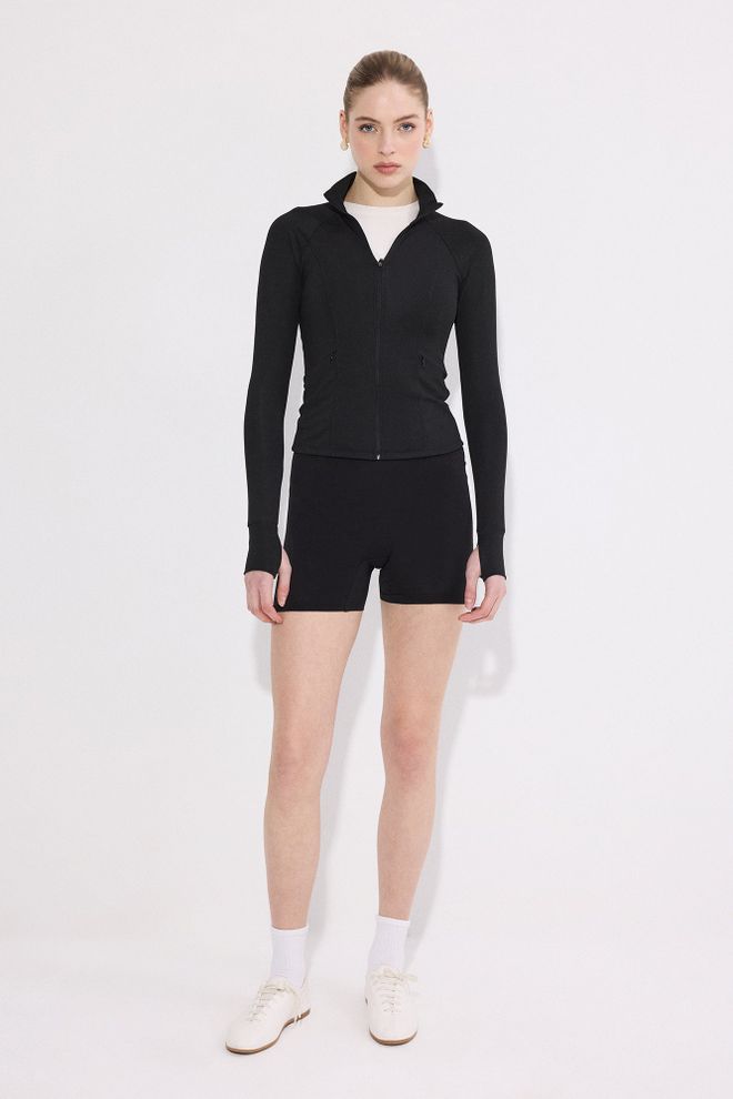 Touche Prive Black Windbreaker Jacket Wholesale Clothing 1