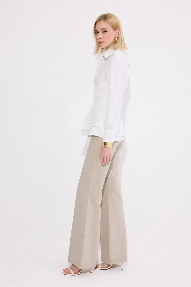 Touche Prive قميص أبيض رسمي أنيق كاجوال برِبي ملابس بالجملة عمل