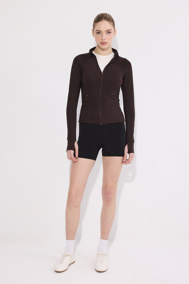 Touche Prive Brown Windbreaker Jacket Wholesale Clothing 1