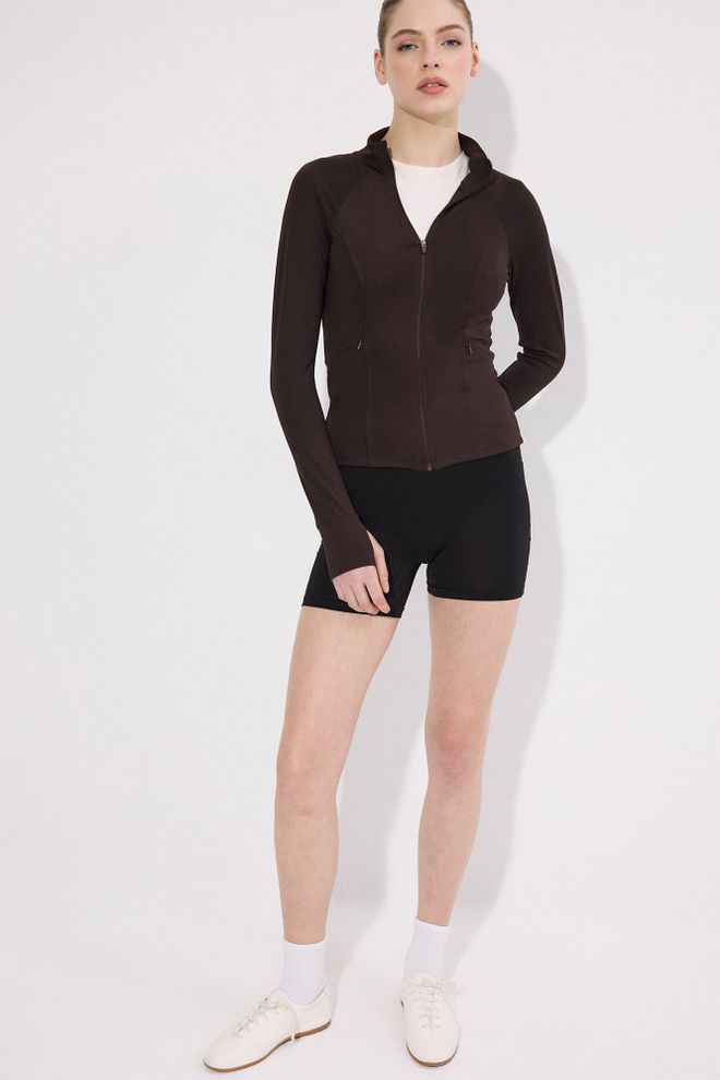 Touche Prive Brown Windbreaker Jacket Wholesale Clothing Sport