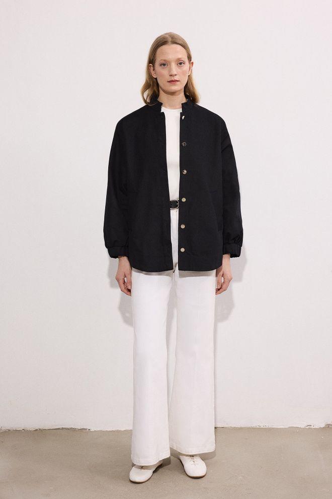 Touche Prive Црн Оверсизед Фит Неформалан Улична Елегантан Јакна Велепродаја одеће Неформалан