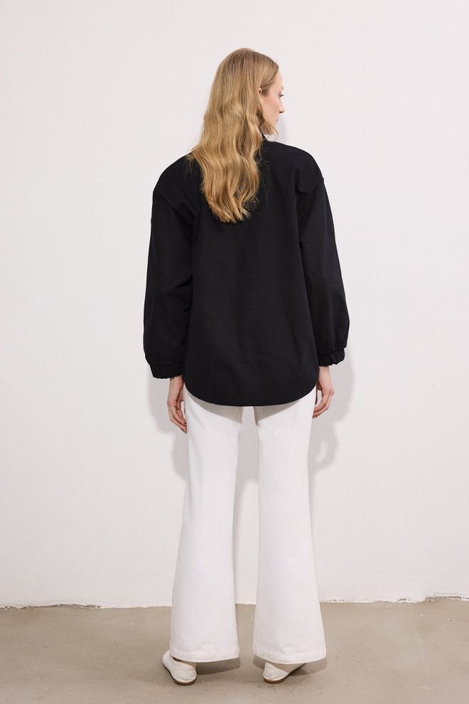 Touche Prive Black Oversized Fit Casual Streetwear Elegant Jacket Wholesale Clothing Streetwear