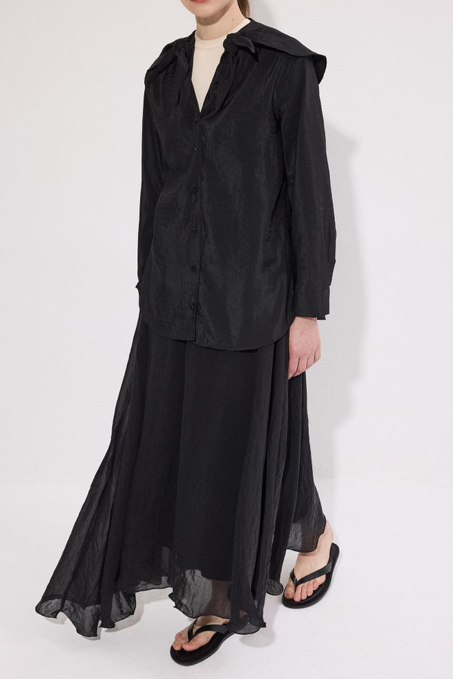 Touche Prive Черная Элегантная Формальная Рубашка С V образным Вырезом Оптовая продажа одежды 5