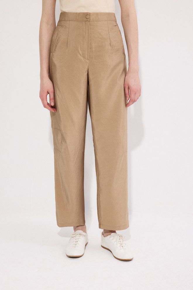 Touche Prive Beige Pants Straight Leg High Waist Chinos Wholesale Clothing Spring