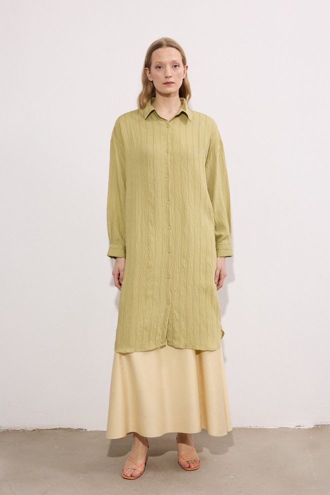 Touche Prive Khaki Lässiges Modest Elegantes Polo Hemd Großhandelskleidung Modest