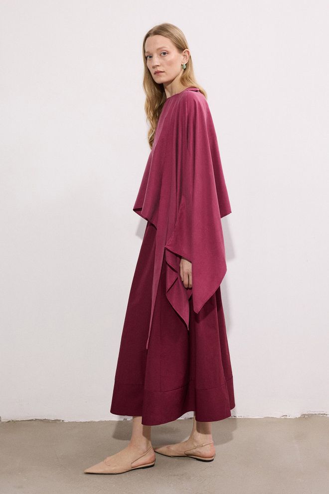 Touche Prive Claret Red Elegant Formal A Line Maxi Skirt Wholesale Clothing Vintage