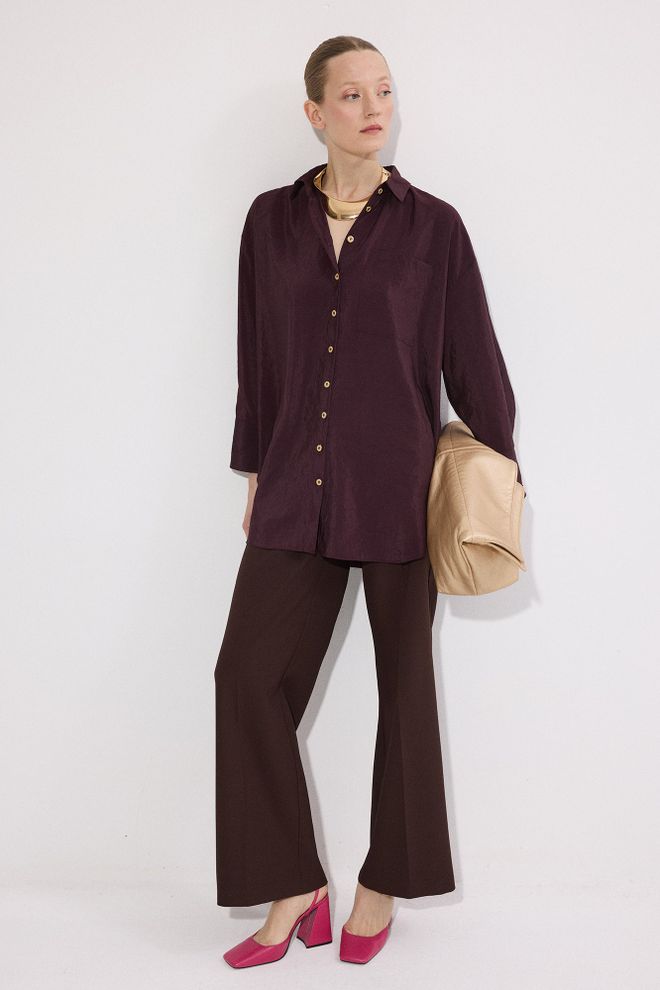 Touche Prive Majica Bordo Rdeča Oblačila na debelo Ležerno