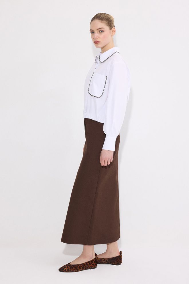 Touche Prive Bela Oversized Športno Elegantna Majica Oblačila na debelo Ležerno