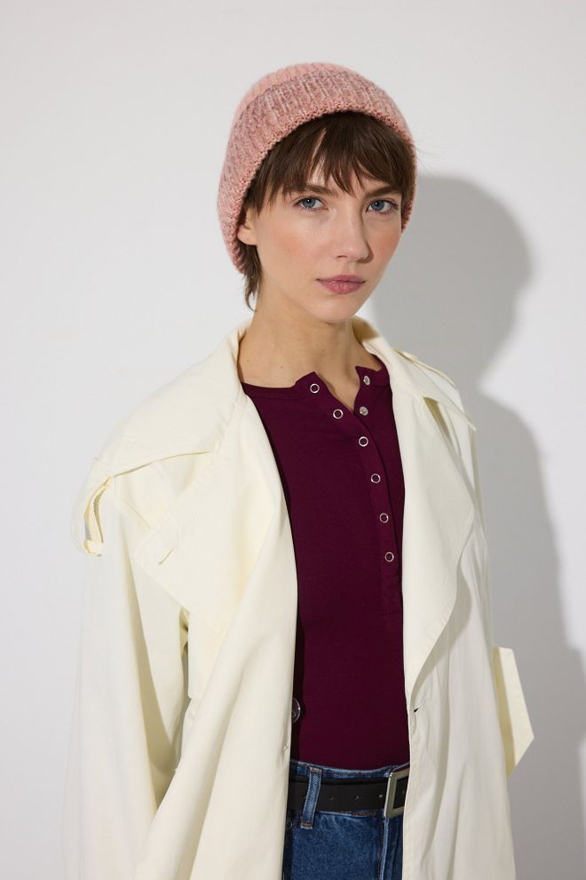 Touche Prive Boina Cor de rosa Chapéu Casual Vintage Streetwear Roupas por atacado A relaxar