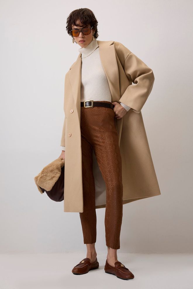 Touche Prive Brown Elegant Casual Leggings Wholesale Clothing Lounge