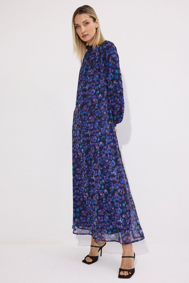 Touche Prive Elegantné Modré Áčkové Šaty Po Zem Veľkoobchod s oblečením Skromný