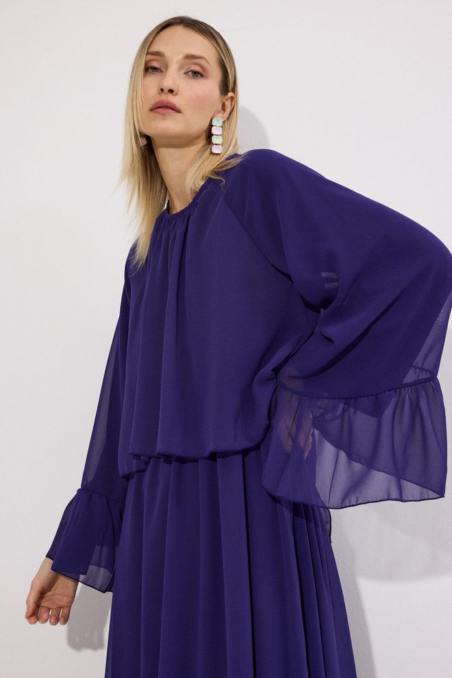 Touche Prive Purple Modest Elegant Formal A Line Maxi Dress Wholesale Clothing Work