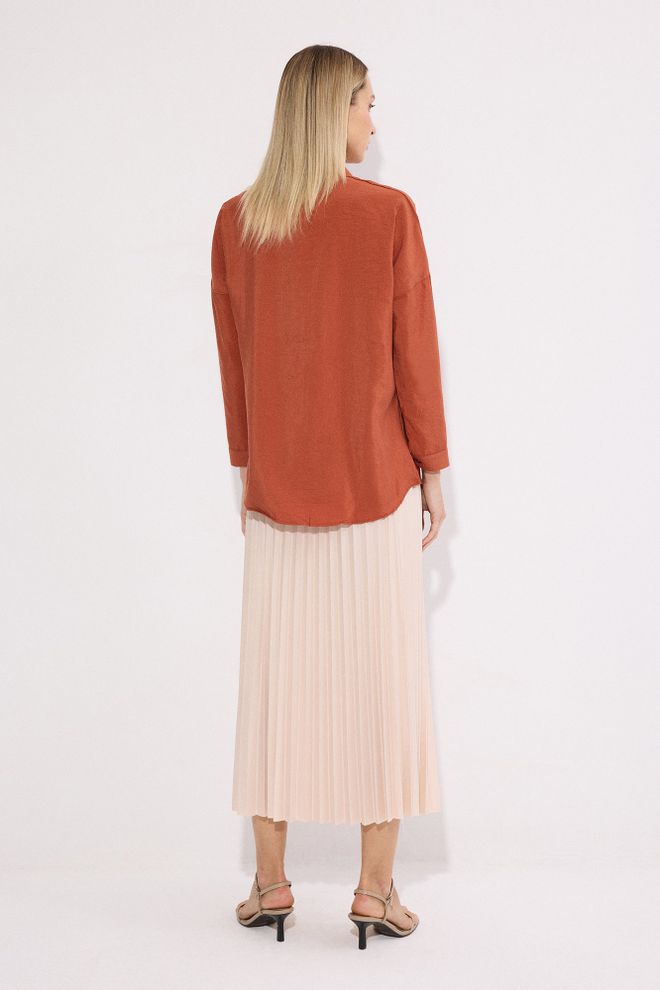 Touche Prive Brown Casual Formal Elegant Shirt Wholesale Clothing Spring