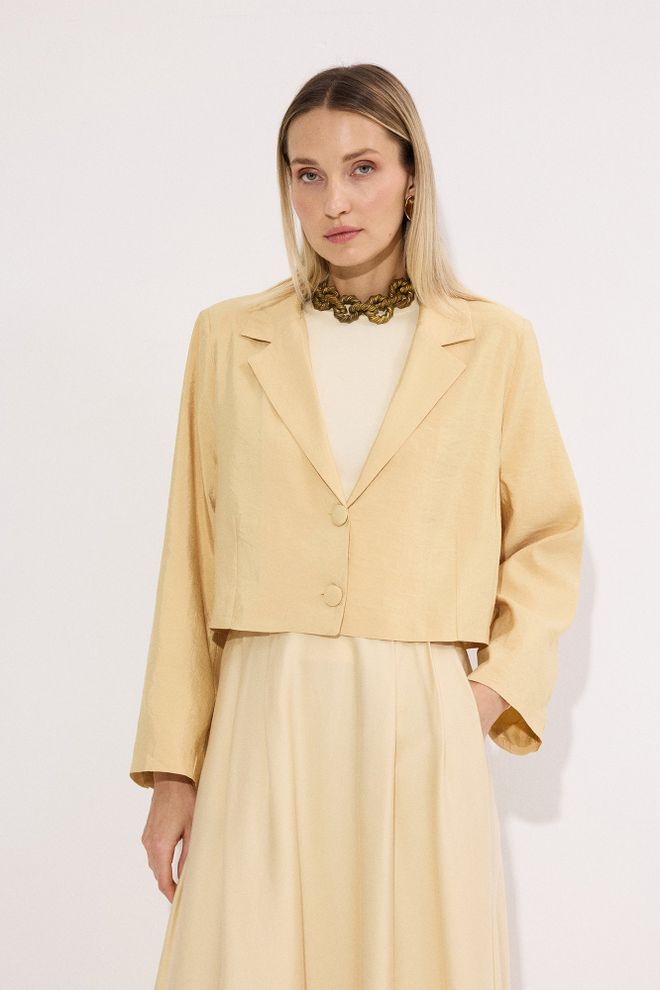 Touche Prive Chaqueta Beige Formal Elegante Blazer De Un Solo Pecho Ropa al por mayor Casual