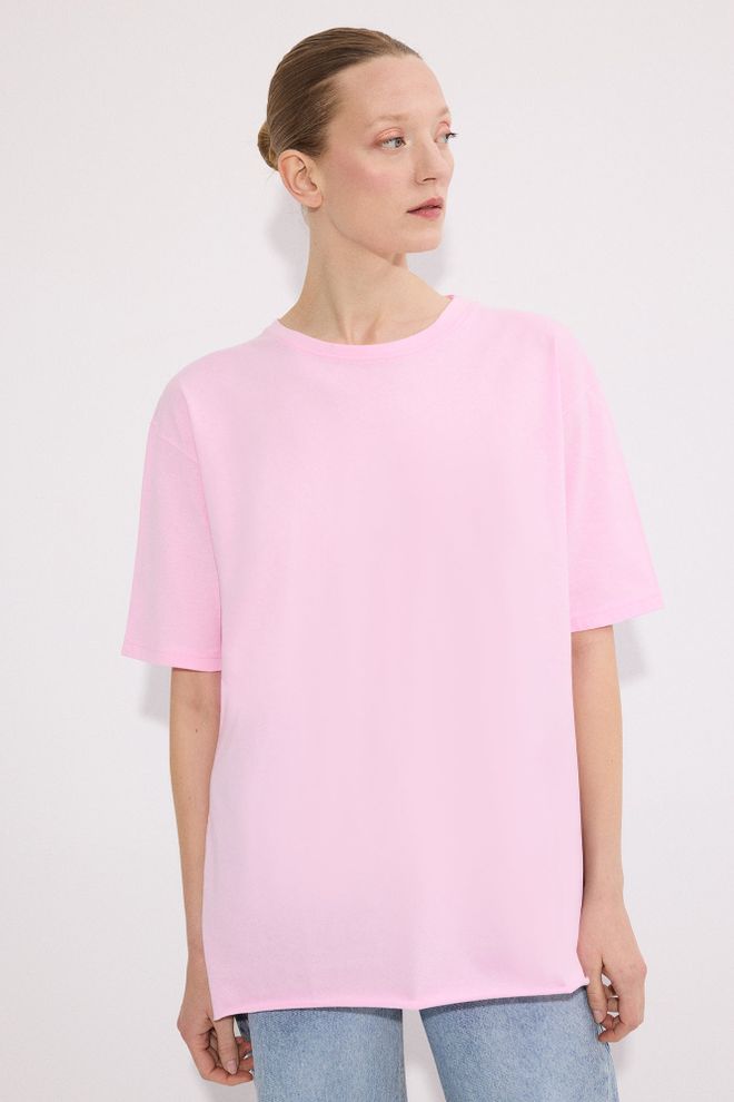 Touche Prive Pink Casual Shirt With Round Neck And Regular Fit Wholesale Clothing Lounge