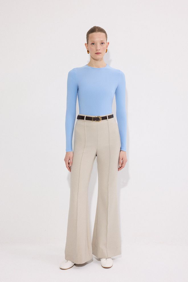 Touche Prive Blue Slim Fit Casual Elegant Formal Blouse Wholesale Clothing Work