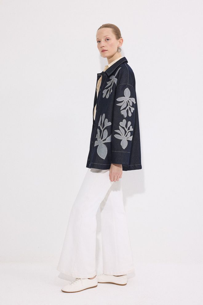 Touche Prive Blue Casual Oversized Buttoned Shirt Wholesale Clothing Lounge