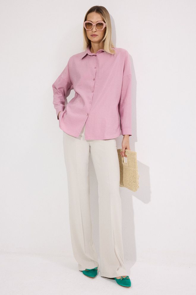 Touche Prive Pink Casual Elegant Shirt Wholesale Clothing Elegant