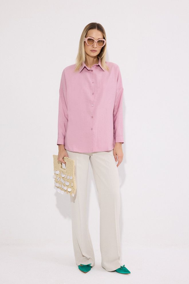 Touche Prive Rose Décontracté Élégant Chemise Vêtements en gros Décontracté