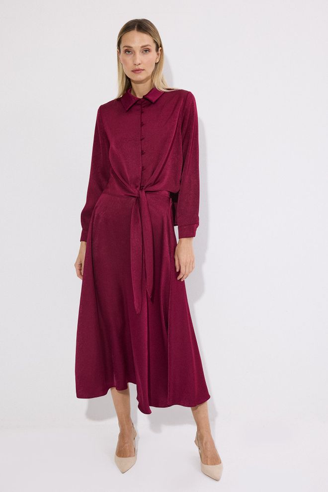 Touche Prive Conjunto Rojo Clarete Elegante Ropa al por mayor Modesto