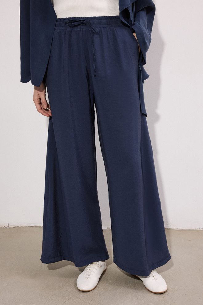 Touche Prive Pantalón Palazzo Azul Marino Con Pierna Ancha Ropa al por mayor Casual