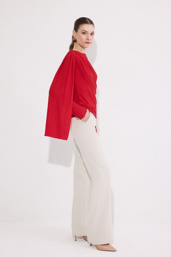 Touche Prive Red Elegant Glam Formal Blouse Wholesale Clothing Work