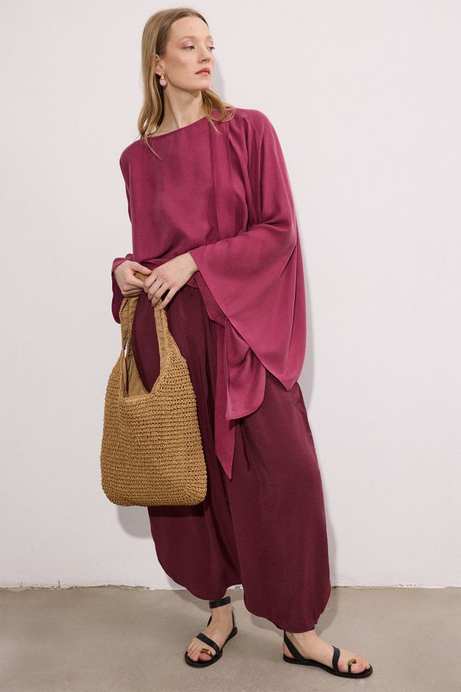 Touche Prive Claret Red Ethnic Boho Harem Pants Wholesale Clothing Casual