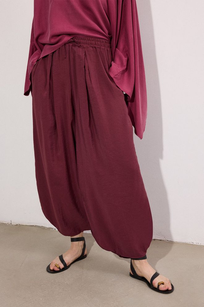 Touche Prive Etniczne Boho Spodnie Bordowa Czerwień Hurtowa sprzedaż odzieży Skromny