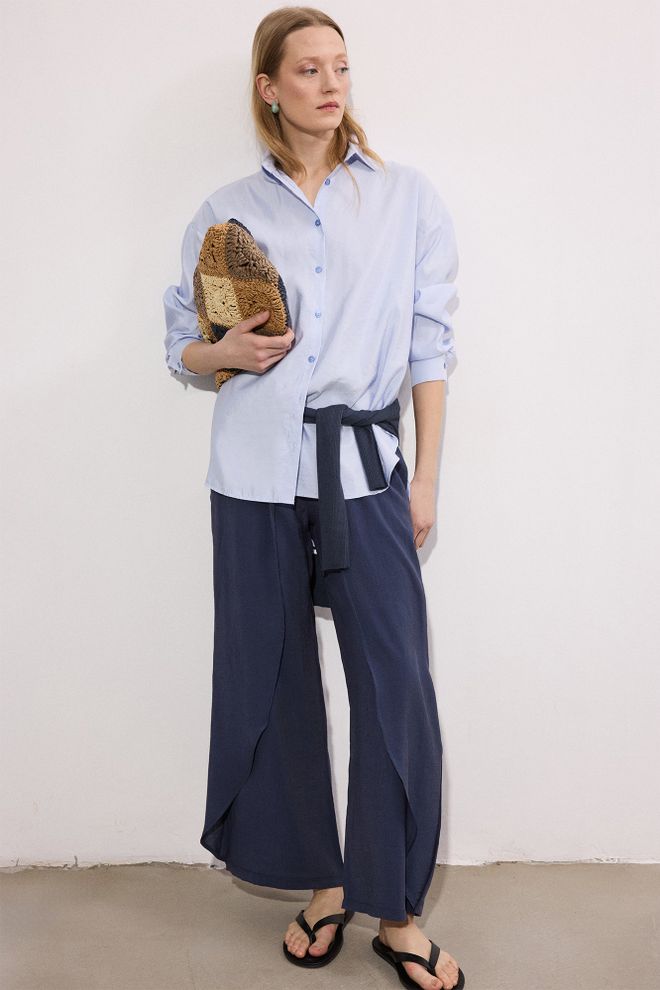 Touche Prive Pantalón Palazzo Azul Marino Ropa al por mayor Casual