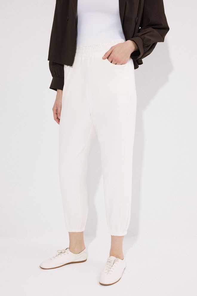 Touche Prive White Casual Sport Jogger Pants Wholesale Clothing Spring