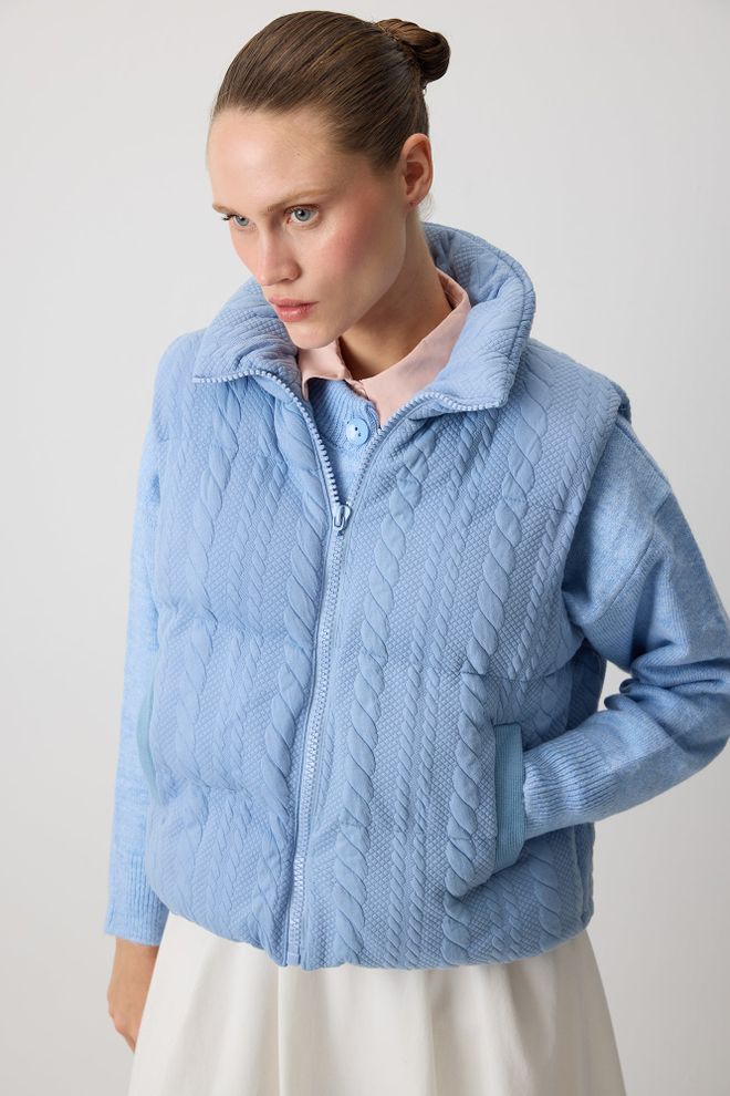 Touche Prive Синьо Небрежен Скромна Мода Елегантен Елек Дрехи на едро Скромна мода